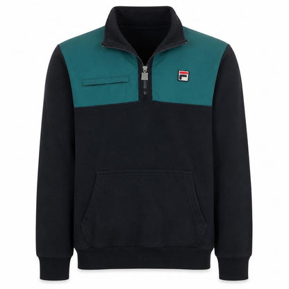 Fila Men's Blue 1/4 Zip Pullover Sweatshirt L Regular Fit