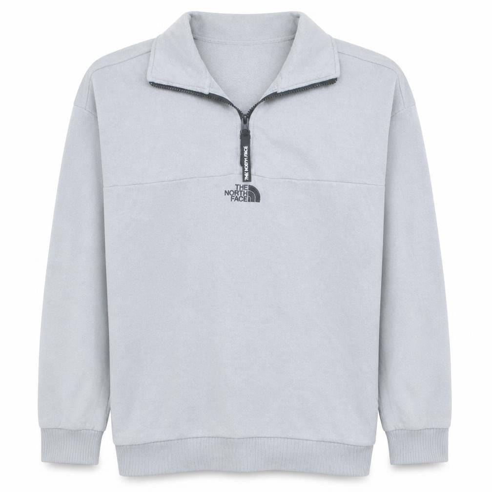 The North Face Women Grey 1/2 Zip Pullover Sweatshirt L