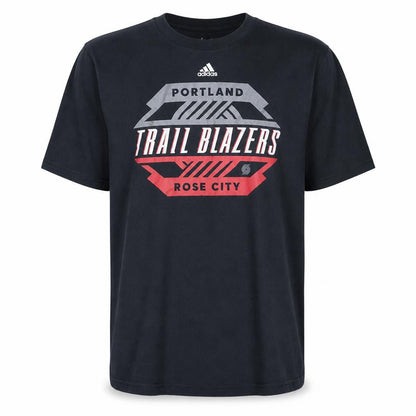 Front view of Adidas Men's Black Portland Trail Blazers XL Graphic T-Shirt