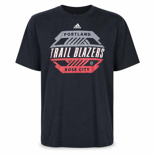 Front view of Adidas Men's Black Portland Trail Blazers XL Graphic T-Shirt