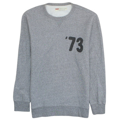 Levi's Men's Grey '73 Logo Crew Neck Pullover Sweatshirt Size M