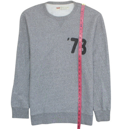 Levi's Men's Grey '73 Logo Crew Neck Pullover Sweatshirt Size M