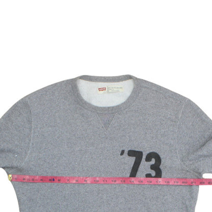 Levi's Men's Grey '73 Logo Crew Neck Pullover Sweatshirt Size M