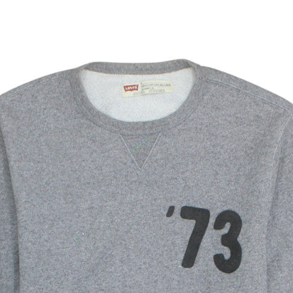 Levi's Men's Grey '73 Logo Crew Neck Pullover Sweatshirt Size M