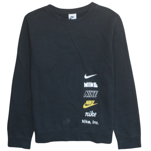 Nike Womens Black XL Sweatshirt Crew Neck Pullover Logo Print