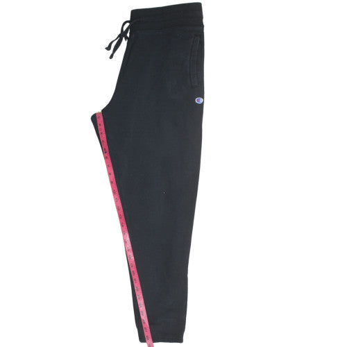 Champion Men’s Black Fleece Jogger Trousers Size L Regular Fit