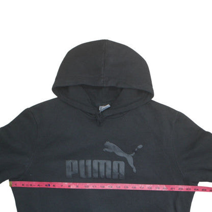 Puma Men's Black Pullover Hoodie L Logo Fleece Sweatshirt