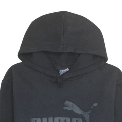 Puma Men's Black Pullover Hoodie L Logo Fleece Sweatshirt