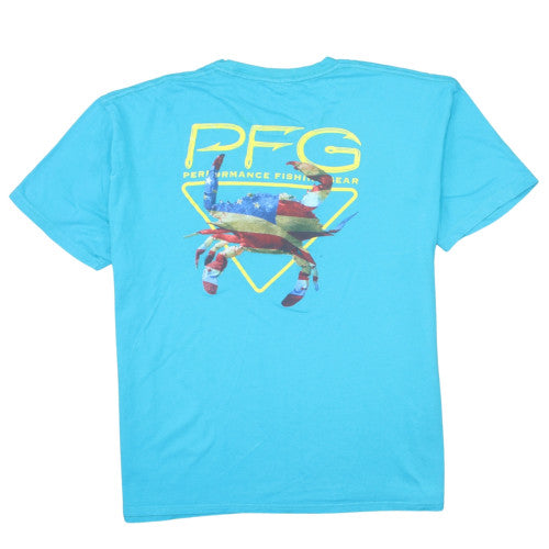Columbia Men's Blue 2XL PFG Graphic Cotton Crew Neck T-Shirt