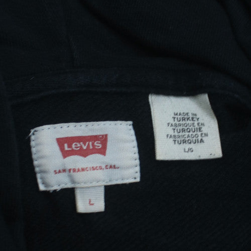 Levi's Men's Black Pullover Hoodie L Logo Fleece Sweatshirt