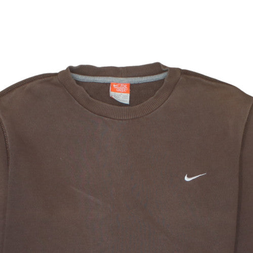 Nike Women Brown Crew Neck Pullover Sweatshirt Size M