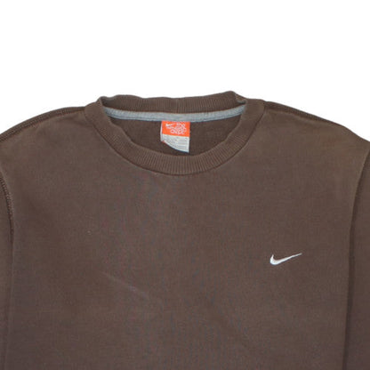 Nike Women Brown Crew Neck Pullover Sweatshirt Size M