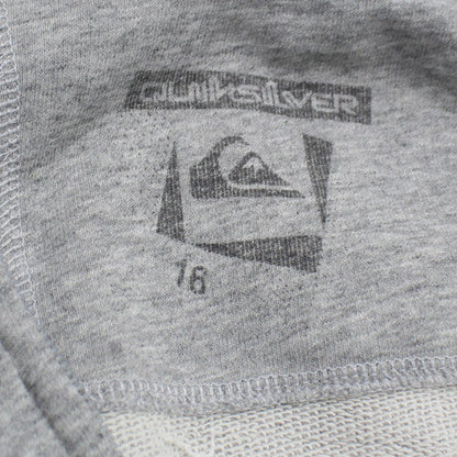 Quiksilver Womens Grey Full Zip Hoodie Size 16 with Logo Graphic