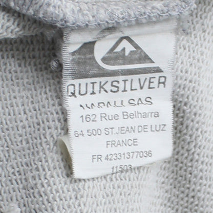 Quiksilver Womens Grey Full Zip Hoodie Size 16 with Logo Graphic
