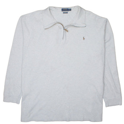 Polo Ralph Lauren Men’s Grey 3XLT Estate Rib 1/4 Zip Cotton Jumper