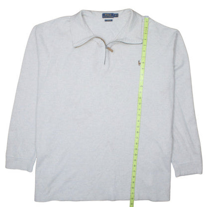Polo Ralph Lauren Men’s Grey 3XLT Estate Rib 1/4 Zip Cotton Jumper