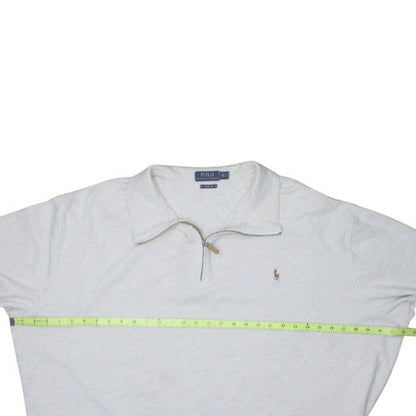 Polo Ralph Lauren Men’s Grey 3XLT Estate Rib 1/4 Zip Cotton Jumper