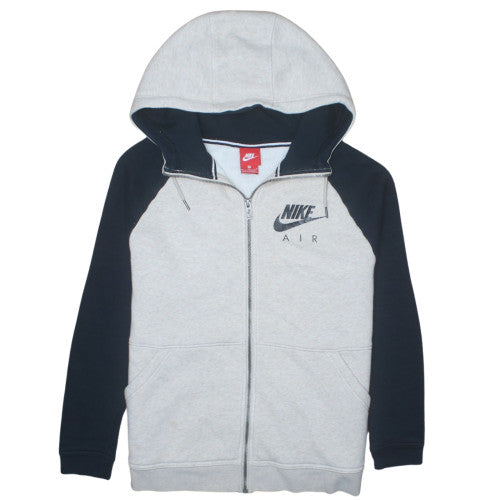 Nike Men's Grey Full Zip Hoodie Medium Graphic Logo Sportswear