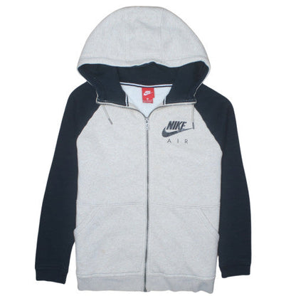 Nike Men's Grey Full Zip Hoodie Medium Graphic Logo Sportswear
