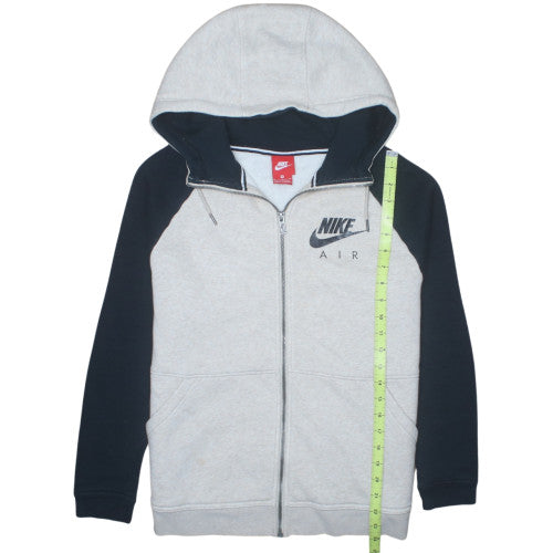Nike Men's Grey Full Zip Hoodie Medium Graphic Logo Sportswear
