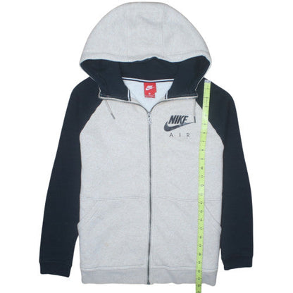 Nike Men's Grey Full Zip Hoodie Medium Graphic Logo Sportswear