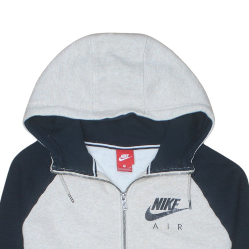 Nike Men's Grey Full Zip Hoodie Medium Graphic Logo Sportswear