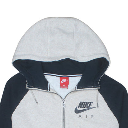 Nike Men's Grey Full Zip Hoodie Medium Graphic Logo Sportswear