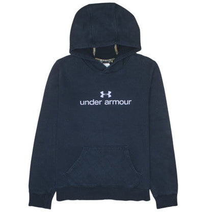Under Armour Men's Blue Pullover Hoodie Size L Fleece Logo Sportswear