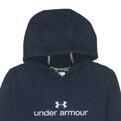 Under Armour Men's Blue Pullover Hoodie Size L Fleece Logo Sportswear