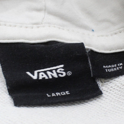 Vans Mens White Pullover Hoodie Size L Regular Fit Cotton