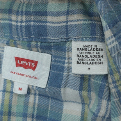 Levi's Men's Blue Plaid Cotton Western Long Sleeve Shirt M