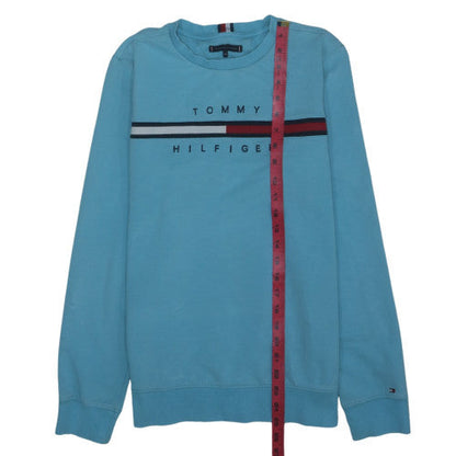 Tommy Hilfiger Boys Blue Crew Neck Pullover Sweatshirt Size 176 Regular Fit