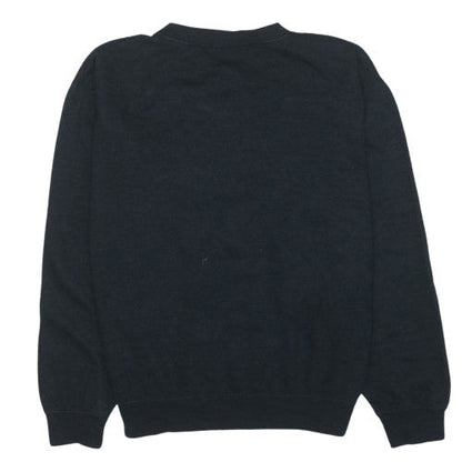 Fila Mens Black Sweatshirt M Crew Neck Pullover Logo Cotton Blend