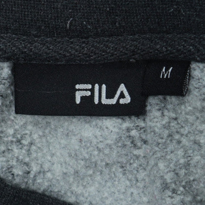 Fila Mens Black Sweatshirt M Crew Neck Pullover Logo Cotton Blend