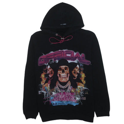 boohooMAN Men’s Black Graphic Skull Pullover Hoodie Size M
