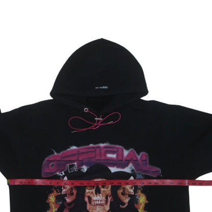 boohooMAN Men’s Black Graphic Skull Pullover Hoodie Size M