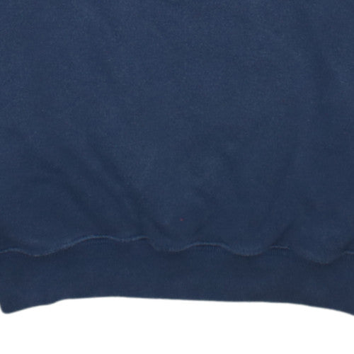 Nike Men Navy Blue V-Neck Classic Sweatshirt Size S Cotton Blend
