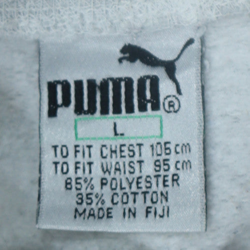 Puma Womens Grey Pullover Sweatshirt L Polyester Cotton Casual