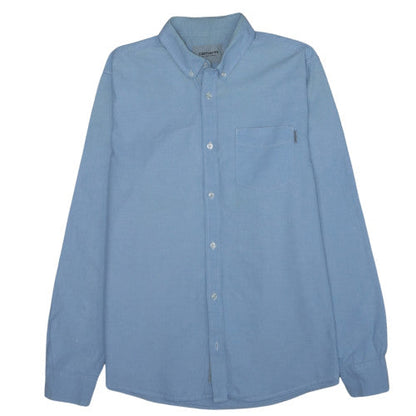 Carhartt Men Blue L Button-Down Long Sleeve Cotton Shirt