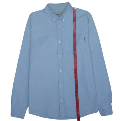 Carhartt Men Blue L Button-Down Long Sleeve Cotton Shirt
