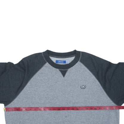 Adidas Mens Grey Crew Neck Sweatshirt XL Classic Casual Pullover