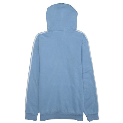 Adidas Mens Blue Pullover Hoodie M Logo Fleece Sportswear