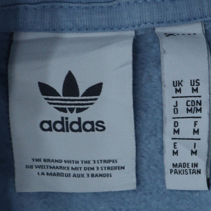 Adidas Mens Blue Pullover Hoodie M Logo Fleece Sportswear