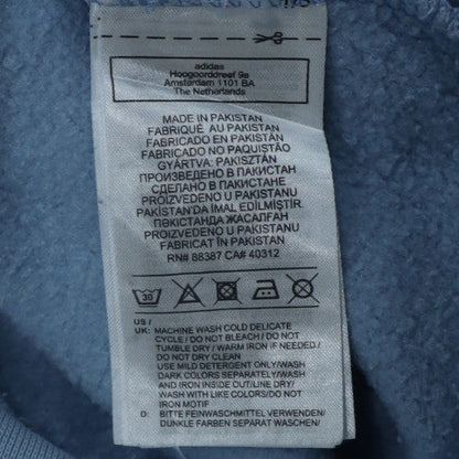 Adidas Mens Blue Pullover Hoodie M Logo Fleece Sportswear