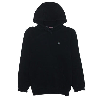 Tommy Jeans Men’s Black Pullover Hoodie Small Logo Fleece Sweatshirt