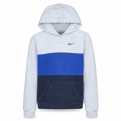 Front view of Nike Teens Blue Pullover Hoodie XS Regular Fit Fleece