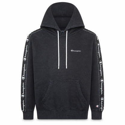 Champion Men’s Black Pullover Hoodie Medium Logo Sleeve Sportswear