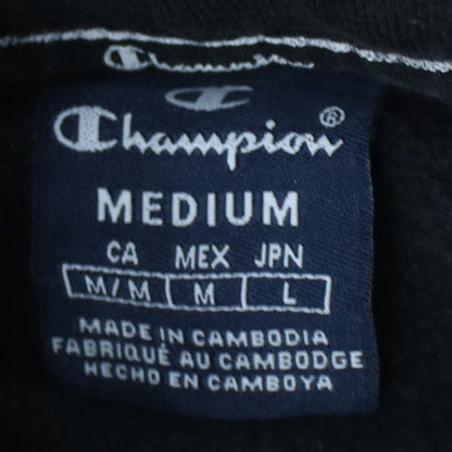 Champion Men’s Black Pullover Hoodie Medium Logo Sleeve Sportswear