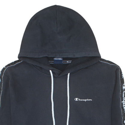 Champion Men’s Black Pullover Hoodie Medium Logo Sleeve Sportswear
