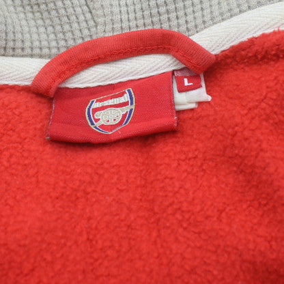 Arsenal Men Red Full Zip Hoodie L Cotton Blend Football Fanwear